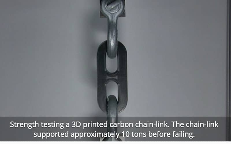 Strong 3D printed carbon fibre chain link