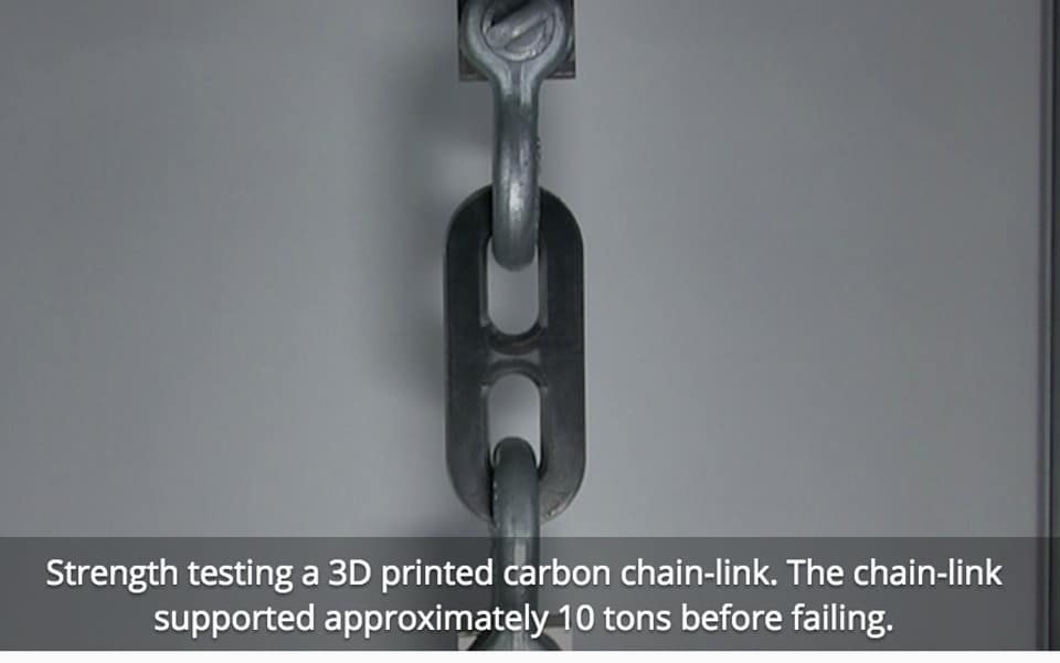 Strong 3D printed carbon fibre chain link • 3DSL