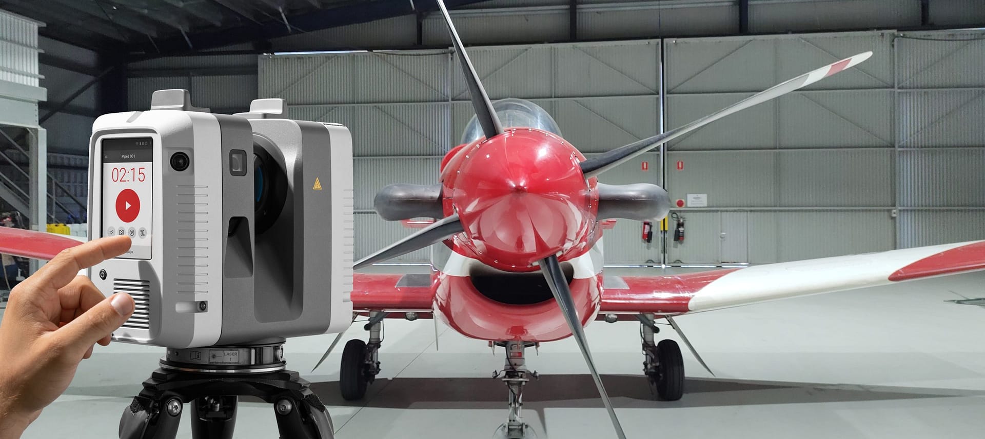 Artec Ray 2 Leica RTC360 laser scan of plane for flight simulator CGI